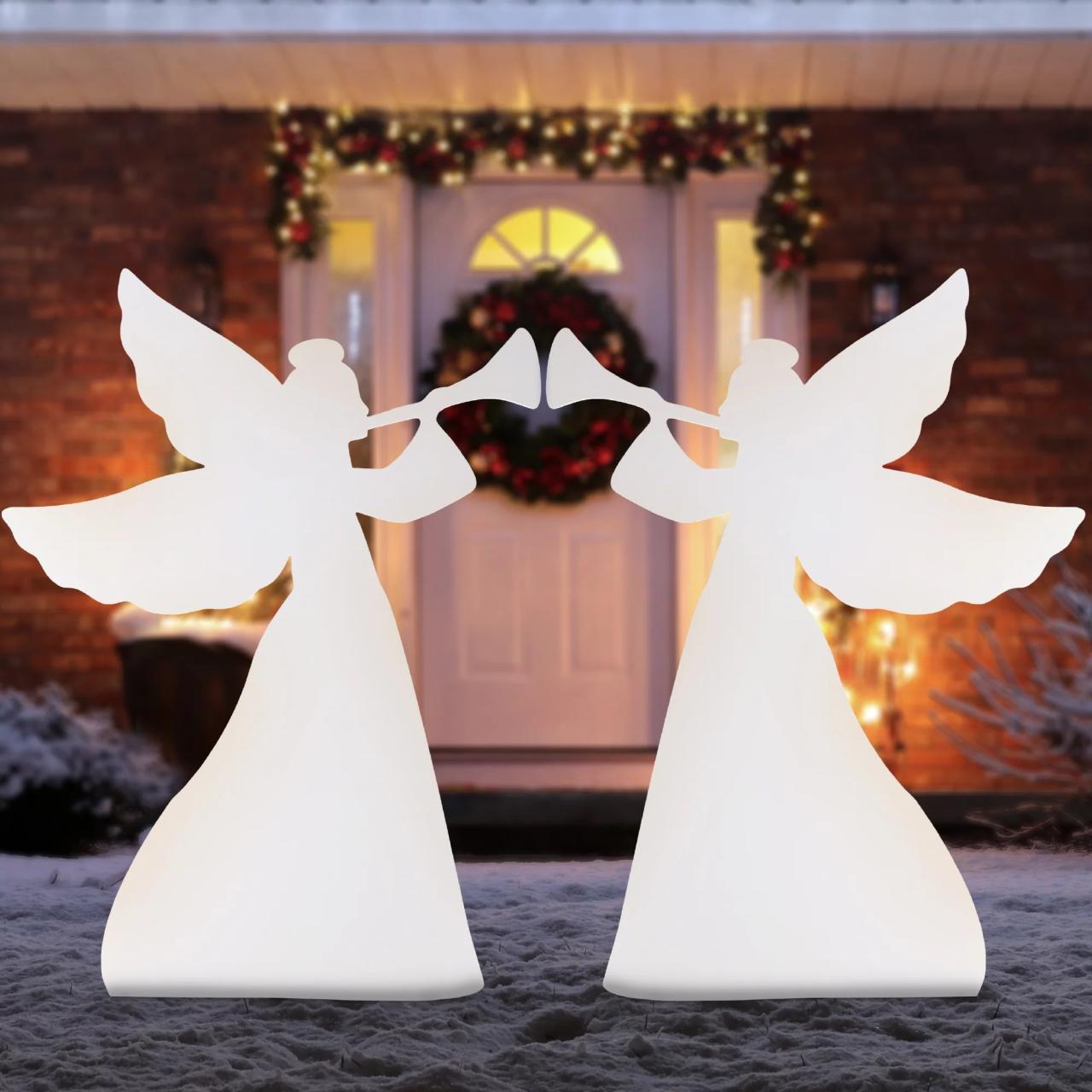 Outdoor lighted lighted christmas angel yard decor