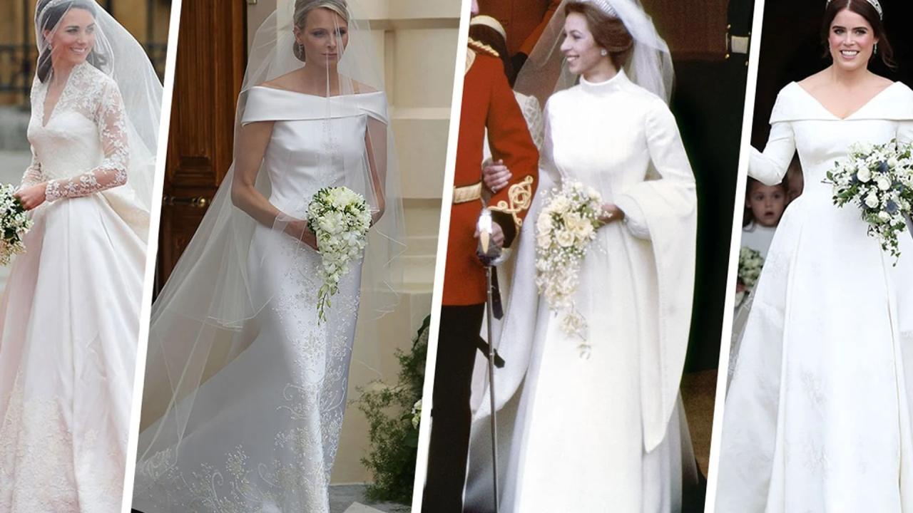 Royal wedding dresses on display