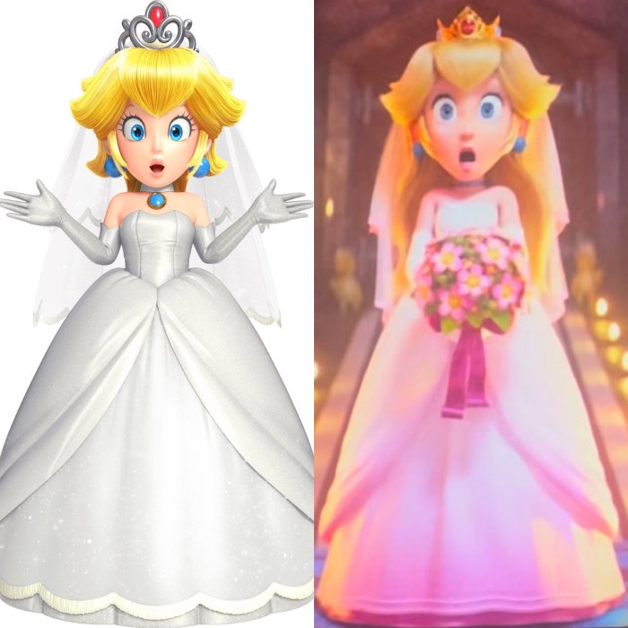 Princess peach wedding dress costume