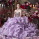 Purple and grey wedding dress