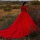 Red traditional wedding dress