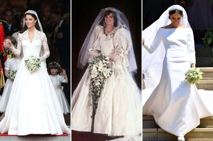 Royal wedding dresses on display