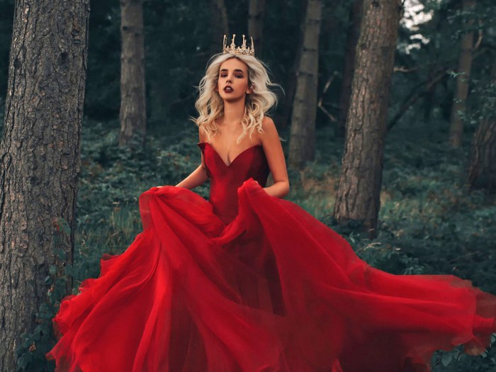 Red dress for a wedding